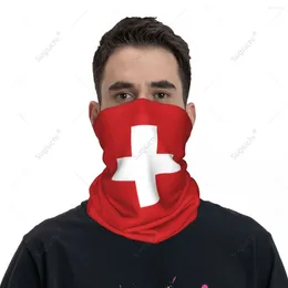 Scarves Unisex Switzerland Flag Swiss Neckerchief Scarf Neck Face Mask Warmer Seamless Bandana Headwear Cycling Hiking