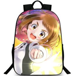 Ochaco Uraraka backpack My Hero Academia daypack Nice school bag Cartoon packsack Print rucksack Picture schoolbag Photo day pack