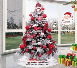 Christmas Tree Skirt RedGray Knitted Thick Large Tree Skirt For Xmas Decorations Plush Xmas Decor Ornaments314T9419754