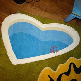 Carpets Living Room Carpet Cartoon Peach Heart Swimming Pool Children Bedroom Rug Home Decoration Cute Corridor Plush Door Mat 231207