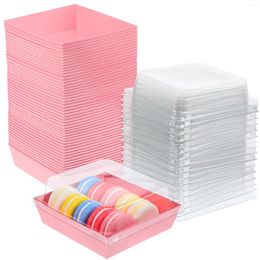 Storage Bottles 50 Pcs Cake Boxes Bakery Pastry Treat Dessert Box Plastic Containers With Lids