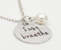 Just Breathe Semicolon Jewellery Mental Health Awareness Hand Stamped Jewellery Suicide Prevention Depression Awareness3390658