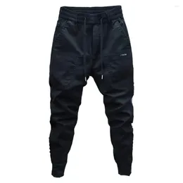 Men's Pants Men Cotton Blend Sweatpants Cozy Plush With Drawstring Waist Pockets For Casual Streetwear Style Soft Warm