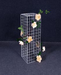 new grid road lead flower frame wrought iron geometric balloon road lead column party decorative flower stand wedding decor backgr5004468