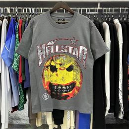 Men's Hellstar T Shirts Crack Printed Summer Tees Hellstar T-shirt Men Women High Quality 08 Logo Hell Star Shirt High Street Hip-hop Tops Tee 86