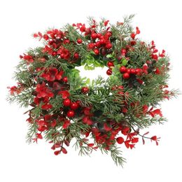 Christmas Decorations Winter Berry Wreath Tree Artificial Wreaths Xmas Porch Garlands New Year Decorationvaiduryd