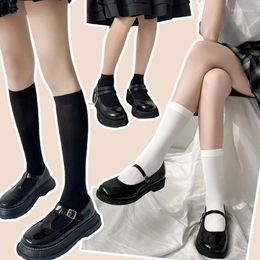 Women Socks Lolita Black White Soild Color Long Over Knee Thigh High The Stockings Ladies Girls Warm