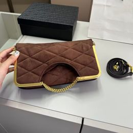 Borsa a catena tela texture semplicità 5A borsa a tracolla monospalla da donna di lusso di design di fascia alta di qualità portamonete per banchetti sotto le ascelle 28 24 cm