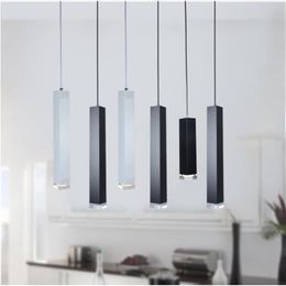 Lampada a sospensione a led Luci dimmerabili Cucina Isola Sala da pranzo Negozio Bar Bancone Decorazione Tubo cilindrico Lampade a sospensione302D