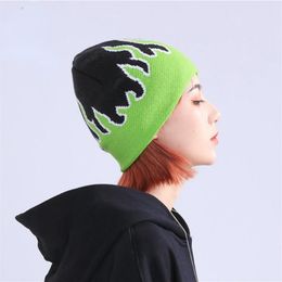 Beanie Skull Caps Unisex Flame Beanies Hats For Women and Men Warm Knitted Hip Hop Beanie Autumn Winter Casual Fashion Streetwear 246l