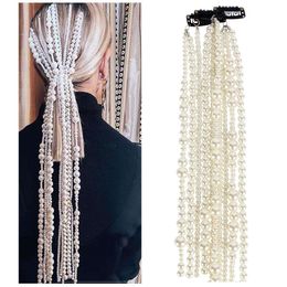 Direct supply Fashion Headwear imitation Pearl Tassel Hair Chain Hair Accessories303t