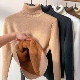 Women's Sweaters Knitted Pullover Loose Basic Knitwear Turtle Neck Winter Sweater Women Elegant Thick Warm Female Clothing Tops 2023