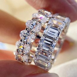 Wedding Rings Handmade Eternity Promise Ring CZ Engagement Band For Women Men Finger Party Jewelry221l