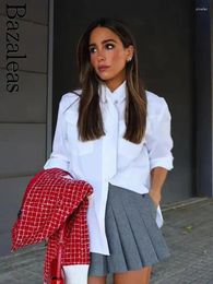 Women's Blouses Bazaleas Online Official Store Elegant Button Up Blouse For Women White Shirt Oversized Shirts And