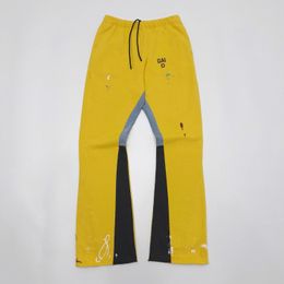 Falection 23fw GD PAINTED FLARE SWEATPANT reconstructed panels hand painted print pants