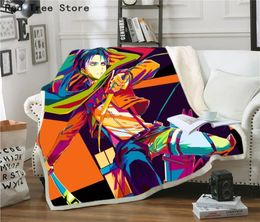 Attack On Titan Luxury Printed Blanket Kids Boy Teens Cartoon Fleece Blankets for Travel Picnic Vocation Soft Bedspread Bedding1204455