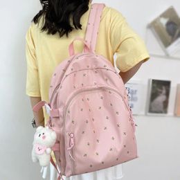 School Bags Ladies Floral Print Kawaii College Backpack Women Bag Trendy Girl Travel Book Fashion Female Laptop Student