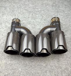 One Pair H Model Titanium Black M Performace Style Pipe Stainless Steel Exhaust Pipes Muffler For Nozzle Tails Dual Exhausts Tips2965132