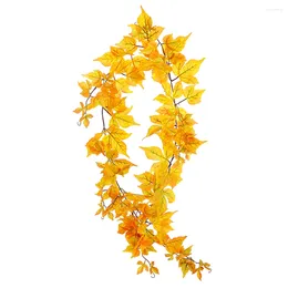 Decorative Flowers Home Decor Thanksgiving Wall Garland Garden Backdrop Hanging Vines Party For Autumn Doorway Artificial Leaves Fake Plants