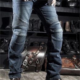 Men's Jeans Mens Black Biker Jeans Motocycle Denim Pants Male Stretch Original Trousers Off-road Pants Protection Clothing 4xl Plus Size 231113