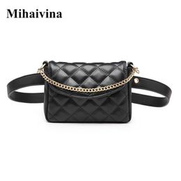 Waist Bags Mihaivina Women Bag Fashion Female Belt Chain Money Fanny Pack PU Leather High Pants297D