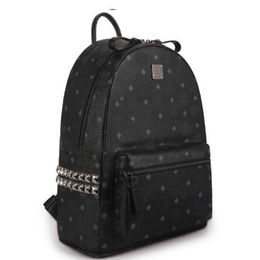 Leather student travel Backpack High Quality men women rivet famous handbag Designer Girl boy Fashion School Bags253x