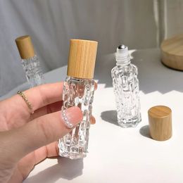 10ml bamboo cap high-grade glass Essence ball dispenser bottle Transparent essential oil massage empty bottle