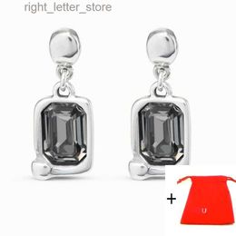 Stud European and American fashion hot selling new product high-quality and exquisite blue gemstone earrings women's jewelry gifts YQ231211