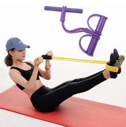 Resistance Bands Gym Fitness Elastic Sit Up Pull Rope Exerciser Rower Belly 4 Tubes Band Home Sports Training Endurance Equipment 2675844
