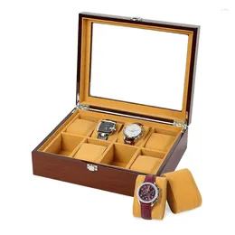 Jewelry Pouches Wooden Watch Box Storage Solid Wood 8-bit Packaging