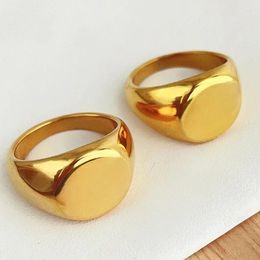 Cluster Rings Vintage Chunky Stainless Steel Ring For Women Men Hip Hop Rock Gold Colour Fashion Jewellery Birthday Gifts