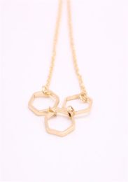 The latest elements Whole lgeometric shapes Pendant necklace regular hexagon plated necklace the gift to women5134985