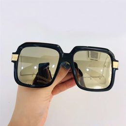 Vintage Black Gold Mirror Lens Sunglasses Square Glasses Unisex Fashion Sun Shades with Box263S