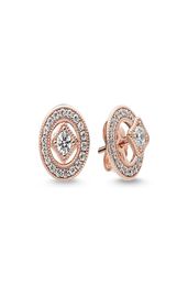 18K Rose Gold Vintage Charm Earrings 925 Sterling Silver CZ Diamond Original Box Suitable for Women's Girls Gift Stud Earring Set6319911