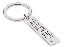 Creative Keyrings Stainless Steel I Love You Most More The End I Win Couples Keychain Metal Key Holders Party Favor 2 2xg E11754298