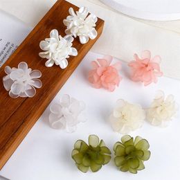 AENSOA New Korean Sweet Resin Holiday Flower Stud Earrings For Women Fashion Elegant Acrylic Earrings Party Jewellery Oorbellen285S