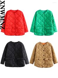 Women's Trench Coats XNWMNZ Women Autumn Winter Thin Parkas Vintage Fashion Outwear Water Repellent Quilted Jacket Female Oversize Bomber