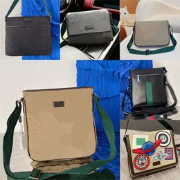 Men Night Courrier Messenger Bag Designer Flap Magnetic Buckle Closure Handbag Man Canvas Leather Crossbody Stripe Webbing Shoulder Bags