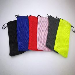 Dustproof Glasses Case Soft Waterproof Plaid Cloth Mesh Sunglasses Bag Glasses Pouch 100pcs Lot 300g