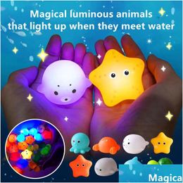 Bath Toys Baby Bathtub Colorf Led Lighting Waterproof For Toddler Infant Boys Girls 03Years Gift 230410 Drop Delivery Kids Maternity S Dhm0X