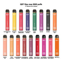 Authentic QST Puff Flex pro max 5000 disposable vape pen Mesh Coil rechargeable E Cigarette 5k puffs vapes pk 2800 1600 crystal 600 bar 7000 7K vapme king 12K bang box