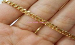 High Polishing Gold Tone 3mm 316L Stainless Steel Curb Cuban Chain Necklace Fashion Necklaces Women Men039s 16quot40quot6327393