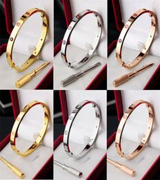 Rose Gold Bracelet Designer Fashion Bangle Men Women stainless steel Jewellery unisex Never fade and allergic silver love nail screw7155860