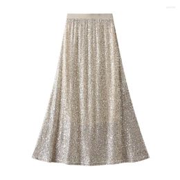 Skirts 2023 Spring High Waist Beaded Mid Length Wrapped Hip Skirt Slimming