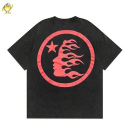 Retro Wash Flame Graphic HELLSTAR T-shirt Extra Large Street Clothing Men's and Women's Best Quality Crewneck Short Sleeve T-shirt 231211