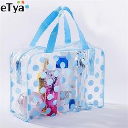 Cosmetic Bag Fashion Dot Women Travel Transparent PVC Waterproof Neceser Make Up s Makeup Pouch Wash Toiletry Tote Case 220218241Z