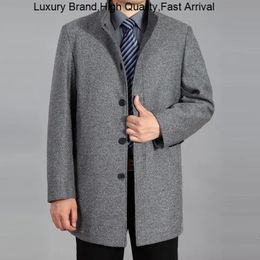 Men's Wool Blends en Long Overcoat Pea coat Autumn s Coats Winter Jacket Men Wool 231211