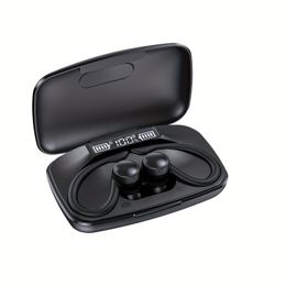 Wireless Earbuds with Earhooks, 80-Hour Playback, Sports Headphones, In-Ear HiFi Stereo Earphones with Mic, ENC Noise Reduction, Waterproof Headsets, Deep Bass