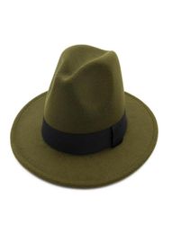 Grey Fedora Hats Wide Brim Panama Jazz Felt Hat Cap Woollen Men Women Dress Unisex Church Hat Fascinator Trilby39199525548238