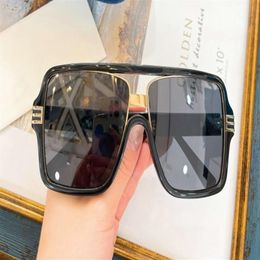 0900 Black Gold Oversized Sunglasses Printed Lens unisex Fashion Sun glasses UV400 Protection Occhiale da sole with Box276B